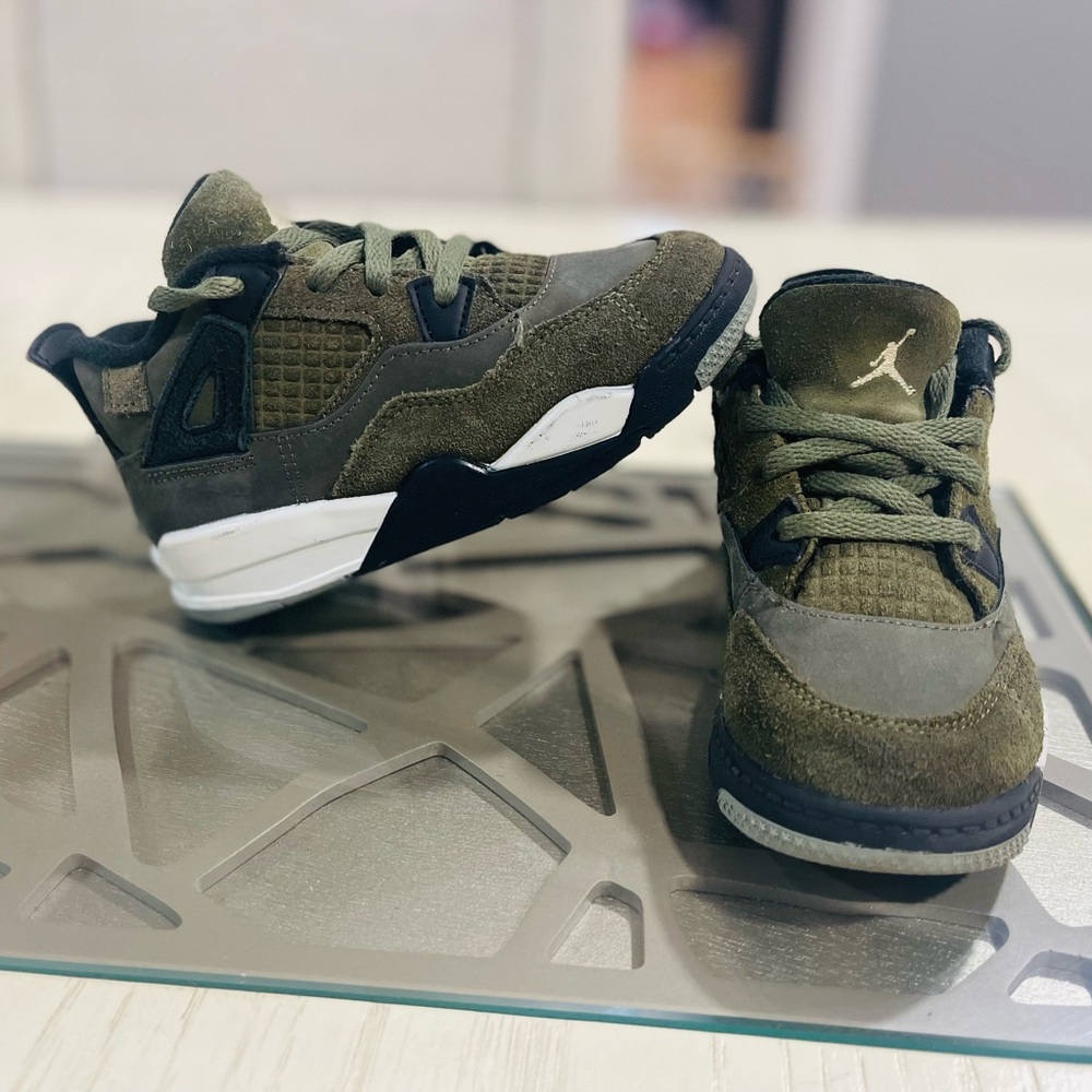 Jordan Kids Olive and Black Sneakers